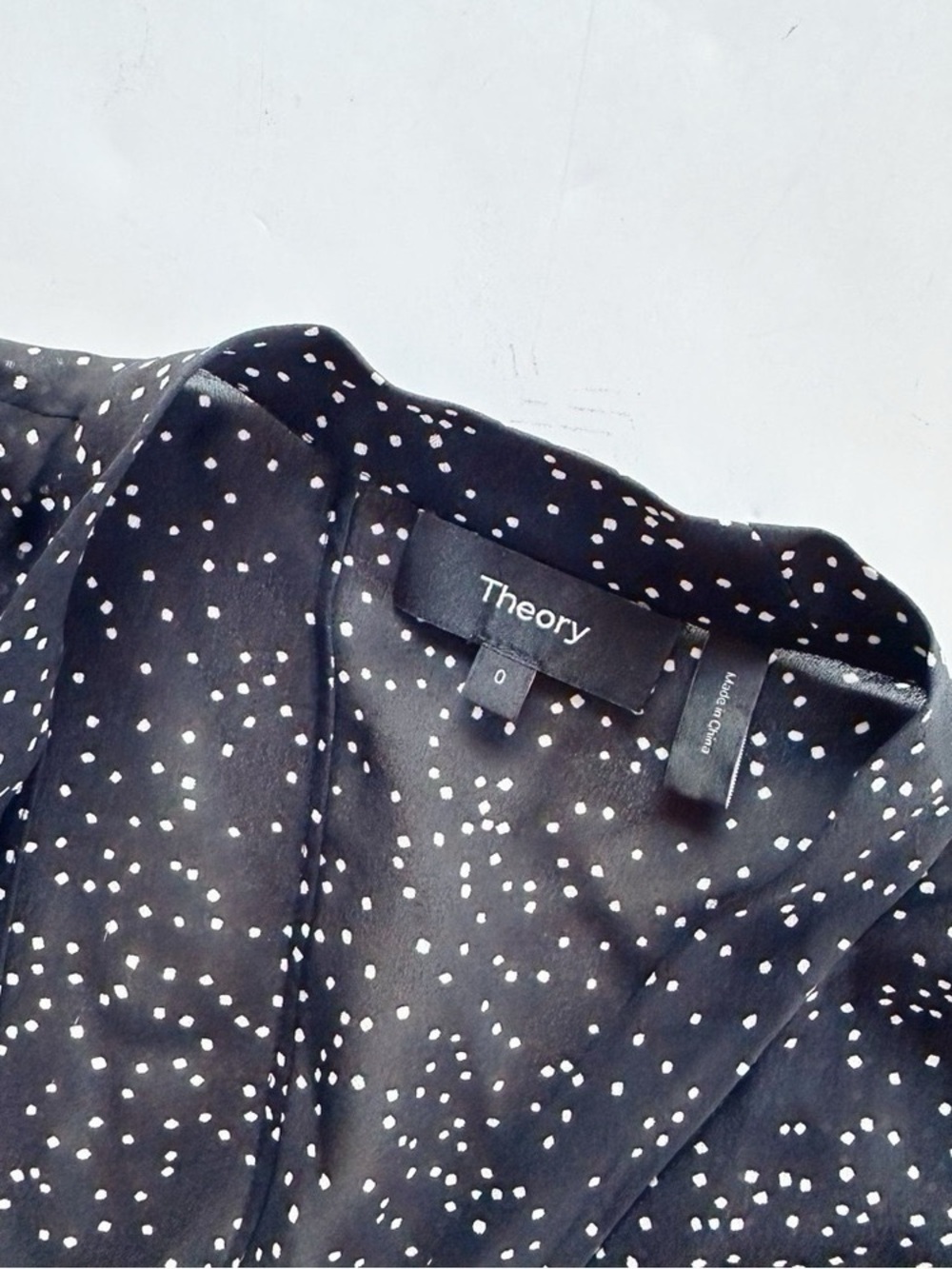 NEW Theory Tie Neck Drape Silk Dress Midi Multi Speckle Black - Picture 10 of 11